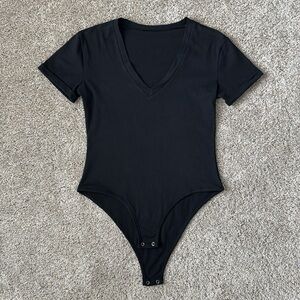 Short Sleeve V Neckline Bodysuit